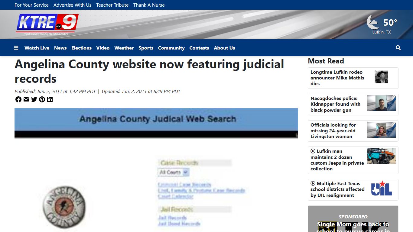 Angelina County website now featuring judicial records - KTRE